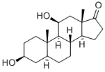 3β,11β-ジヒドロキシ-5α-アンドロスタン-17-オン 化学構造式