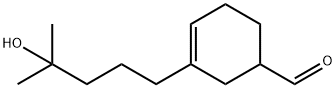 3-(4-ヒドロキシ-3-メチルペンチル)-3-シクロヘキセン-1-カルボアルデヒド 化学構造式