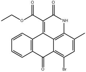 6-溴-2,7-二氢-4-甲基-2,7-二氧的3H-二苯并[F,IJ]异喹啉羧酸乙酯 结构式