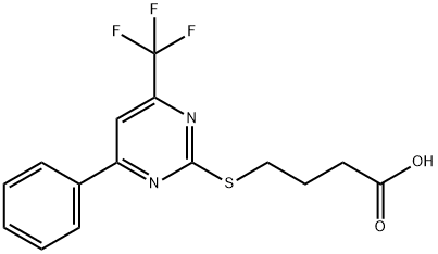 4-{[4-phenyl-6-(trifluoromethyl)pyrimidin-2-yl]thio}butanoic acid Structure