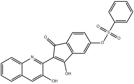 3-hydroxy-2-(3-hydroxy-2-quinolyl)-5-[(phenylsulphonyl)oxy]-1H-inden-1-one 结构式