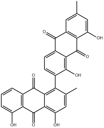 1',4,5,8'-Tetrahydroxy-2,6'-dimethyl[1,2'-bianthracene]-9,9',10,10'-tetrone 结构式