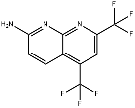 5,7-ビス(トリフルオロメチル)[1,8]ナフチリジン-2-アミン 化学構造式