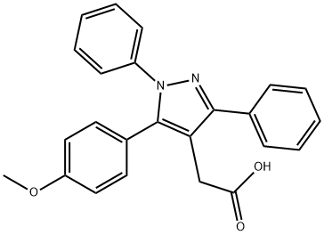 5-(4-Methoxyphenyl)-1,3-diphenyl-1H-pyrazole-4-acetic acid Struktur