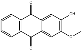 2-Hydroxy-3-methoxy-9,10-anthraquinone Struktur