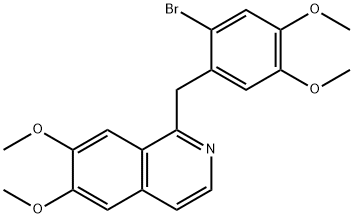 1-(2-ブロモ-4,5-ジメトキシベンジル)-6,7-ジメトキシイソキノリン 化学構造式