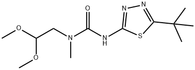 1-(5-tert-ブチル-1,3,4-チアジアゾール-2-イル)-3-(2,2-ジメトキシエチル)-3-メチル尿素 化学構造式