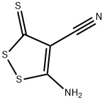 3-氨基-5-硫基亚甲基-1,2-二硫杂环戊二烯-4-甲腈 结构式