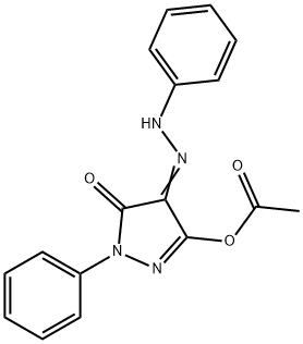 3-(Acetyloxy)-1-phenyl-4-(2-phenylhydrazono)-1H-pyrazole-5-one 结构式