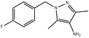 1-(4-fluorobenzyl)-3,5-dimethyl-1H-pyrazol-4-amine(SALTDATA: 1.25HCl 0.5H2O) Structure