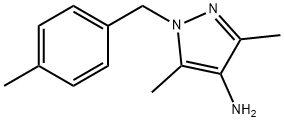 3,5-ジメチル-1-(4-メチルベンジル)-1H-ピラゾール-4-アミン 化学構造式