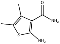 2-アミノ-4,5-ジメチルチオフェン-3-カルボキサミド 化学構造式