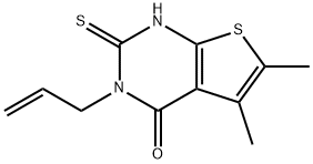 3-ALLYL-5,6-DIMETHYL-2-THIOXO-2,3-DIHYDROTHIENO[2,3-D]PYRIMIDIN-4(1H)-ONE 化学構造式