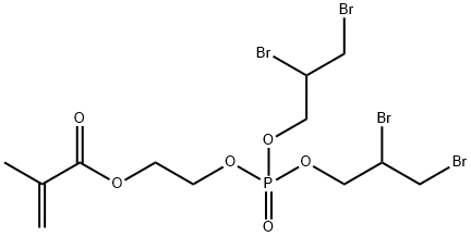 2-メチルプロペン酸2-[[ビス(2,3-ジブロモプロポキシ)ホスフィニル]オキシ]エチル 化学構造式