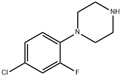 1-(4-クロロ-2-フルオロフェニル)ピペラジン 化学構造式