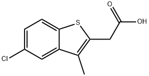 5-クロロ-3-メチルベンゾ[b]チオフェン-2-酢酸 化学構造式