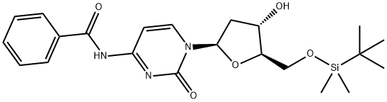 N-苯甲酰基-5'-O-叔-丁基二甲基甲硅烷-2'-脱氧胞啶 结构式