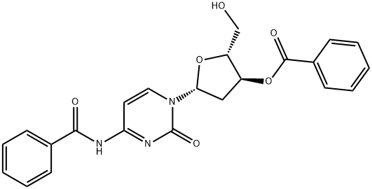 N-ベンゾイル-2'-デオキシシチジン3'-ベンゾアート 化学構造式
