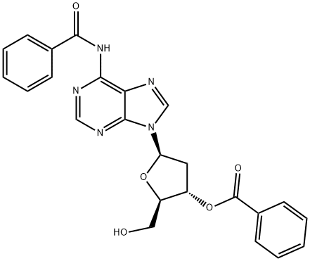 N-ベンゾイル-2'-デオキシアデノシン3'-ベンゾアート 化学構造式