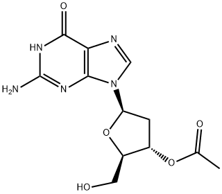 3'-O-乙酰基-2'-脱氧鸟苷 结构式