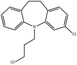 3-クロロ-5-(3-クロロプロピル)-10,11-ジヒドロ-5H-ジベンズ[B,F]アゼピン 化学構造式