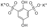 2,5-ジヒドロキシ-1,3-ベンゼンジスルホン酸ジカリウム 化学構造式