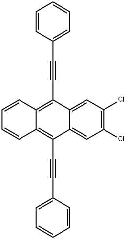 2,3-ジクロロ-9,10-ビス(フェニルエチニル)アントラセン 化学構造式