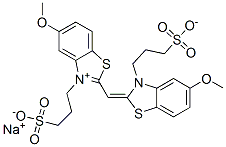 5-甲氧基-2-[[5-甲氧基-3-(3-磺酸丙基)-2(3H)-苯并噻唑亚基]甲基]-3-(3-磺酸丙基)-苯并噻唑内翁钠盐 结构式
