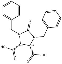 cis-1,3-ジベンジル-2-オキソ-4,5-イミダゾリジンジカルボン酸 化学構造式