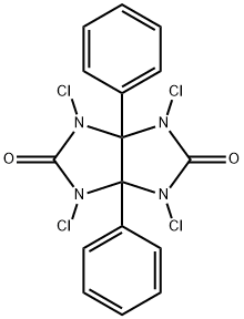 3a,6a-ジフェニル-1,3,4,6-テトラクロロ-3a,4,6,6a-テトラヒドロイミダゾ[4,5-d]イミダゾール-2,5(1H,3H)-ジオン 化学構造式