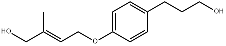 (E)-4-[4-(3-Hydroxypropyl)phenoxy]-2-methyl-2-buten-1-ol Struktur