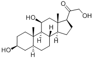 3β,11β,21-トリヒドロキシ-5α-プレグナン-20-オン 化学構造式