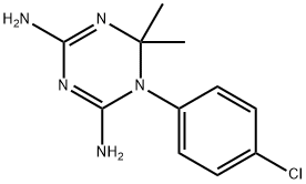 1-(4-クロロフェニル)-6,6-ジメチル-1,6-ジヒドロ-1,3,5-トリアジン-2,4-ジアミン 化学構造式