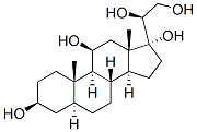 (20R)-5α-プレグナン-3β,11β,17,20,21-ペンタオール 化学構造式