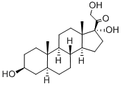 3β,17,21-トリヒドロキシ-5α-プレグナン-20-オン 化学構造式