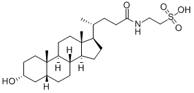 2-[[(4R)-4-[(3R,5R,8R,9S,10S,13R,14S,17R)-3-hydroxy-10,13-dimethyl-2,3,4,5,6,7,8,9,11,12,14,15,16,17-tetradecahydro-1H-cyclopenta[a]phenanthren-17-yl]pentanoyl]amino]ethanesulfonic acid Struktur