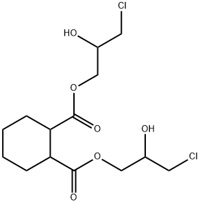 シクロヘキサン-1,2-ジカルボン酸ビス(3-クロロ-2-ヒドロキシプロピル) 化学構造式