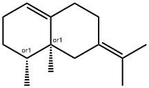 rel-1,2,3,5,6,7,8,8a-オクタヒドロ-1α*,8aα*-ジメチル-7-(1-メチルエチリデン)ナフタレン 化学構造式
