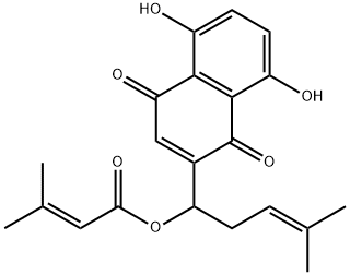 アルカンニンβ,β-ジメチルアクリラート 化学構造式