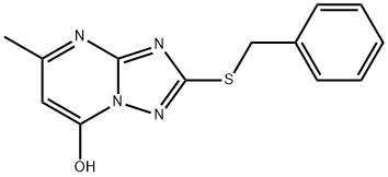 2-ベンジルチオ-5-メチル-s-トリアゾロ[1,5-a]ピリミジン-7-オール 化学構造式