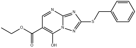 2-BENZYLSULFANYL-7-HYDROXY-[1,2,4]TRIAZOLO[1,5-A]PYRIMIDINE-6-CARBOXYLIC ACID ETHYL ESTER Structure