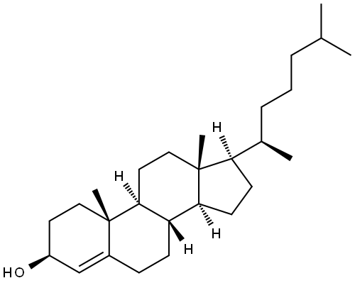 コレスタ-4-エン-3β-オール 化学構造式