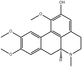 (6aS)-5,6,6a,7-テトラヒドロ-1,9,10-トリメトキシ-6-メチル-4H-ジベンゾ[de,g]キノリン-2-オール 化学構造式