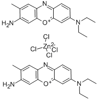 3-アミノ-7-(ジエチルアミノ)-2-メチルフェノキサジン-5-イウム·0.5(テトラクロロジンカート) 化学構造式