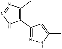 4-メチル-5-(5-メチル-1H-ピラゾール-3-イル)-1H-1,2,3-トリアゾール 化学構造式
