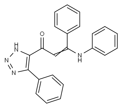 3-Phenyl-3-(phenylamino)-1-(5-phenyl-1H-1,2,3-triazol-4-yl)-2-propen-1-one 结构式