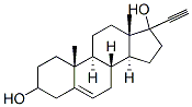 17-Ethinylandrost-5-ene-3,17-diol 化学構造式