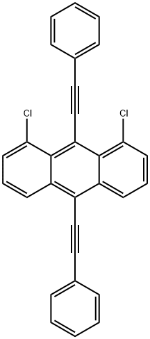 1,8-Dichloro-9,10-bis(phenylethynyl) anthracene Struktur