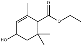 ethyl 4-hydroxy-2,6,6-trimethylcyclohex-2-ene-1-carboxylate  Struktur
