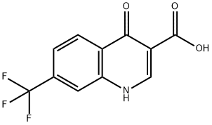 1,4-ジヒドロ-4-オキソ-7-(トリフルオロメチル)-3-キノリンカルボン酸 化学構造式